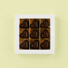 Chocolade hartjes puur (9 stuks) in doosje