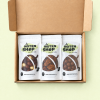 Geopend geschenkpakket chocolade beterschap met drie zakjes chocolade