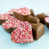Chocolade hartjes van dichtbij