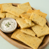 Dip crackers rozemarijn met dipsaus