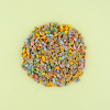 Smarties gebroken in een cirkel 