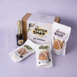 Let's Celebrate BOX inhoud weergegeven met martini prosecco