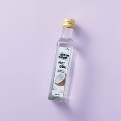 MCT olie in een glazen fles