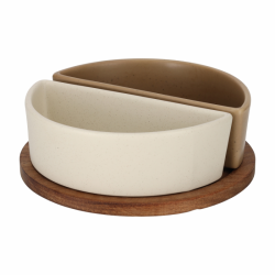 JENS Living serveerset wit / taupe (Spaarproduct)