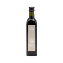 Glazen fles 500 milliliter met biologisch hennepzaadolie