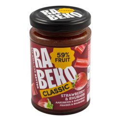 Rabeko aardbei & rabarber jam classic 230 gram
