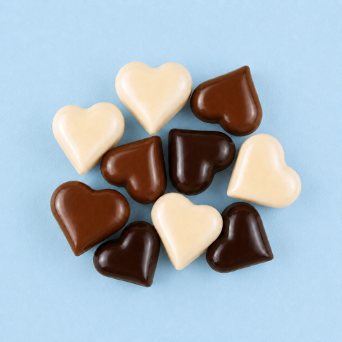Chocolade hartjes gemengd (9 stuks) Chocolade hartjes gemengd (9 stuks)