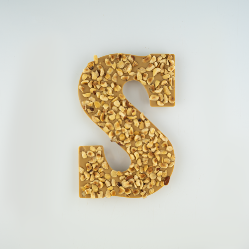 Chocoladeletter S Gold / Hazelnoot (225 gram)