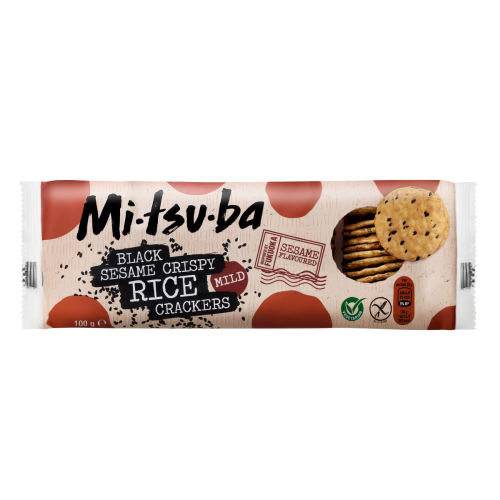 Mitsuba Black sesame crispy rice crackers 100 gram