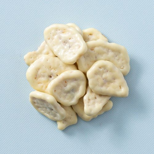 Chocolade yoghurt bananenchips in een cirkel