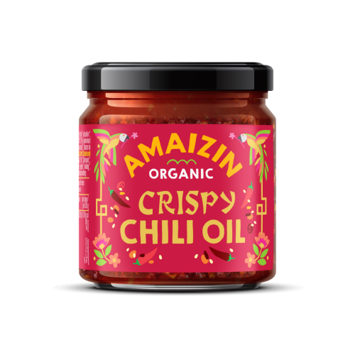 Glazen potje Crispy Chili Oil van Amaizin Organic