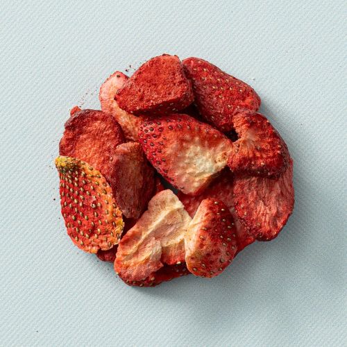 Gevriesdroogde aardbeien schijfjes