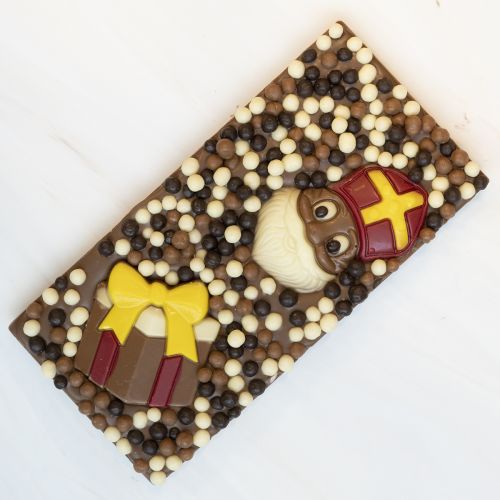 Chocoladereep met melkchocolade voor Sinterklaas en sinterklaascadeau