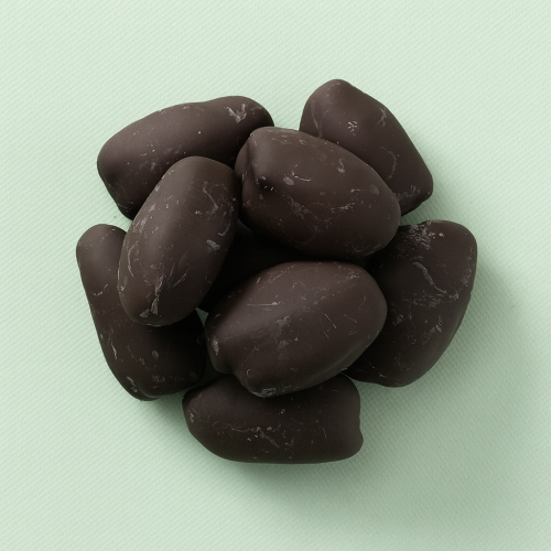 Chocoladedadels medjoul puur in een cirkel