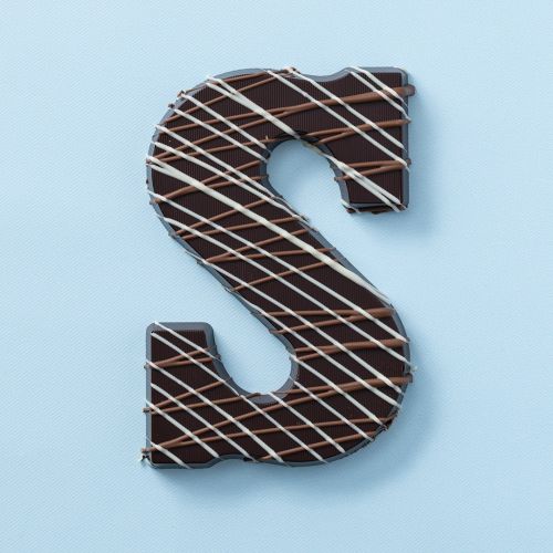 Chocoladeletter S puur swirl (200 gram)