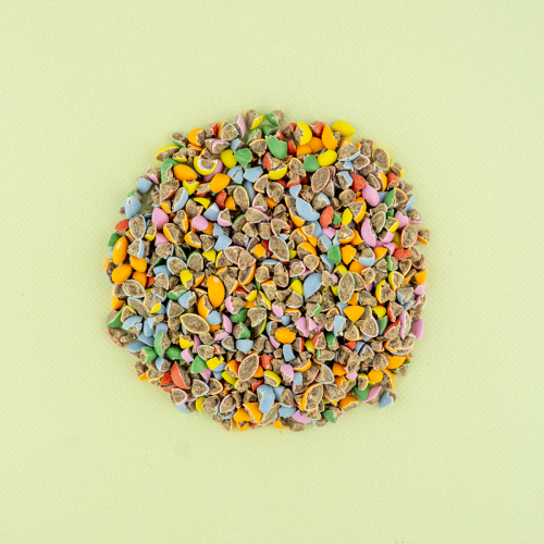 Smarties gebroken in een cirkel Smarties gebroken in een cirkel