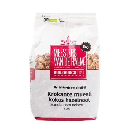 De Halm Krokante muesli kokos hazelnoot (bio) 500 gram
De Halm Krokante muesli kokos hazelnoot (bio) 500 gram