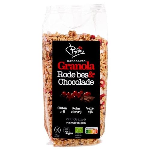 Rosies Granola Rode Bes & Chocolade Glutenvrij (350 gram)