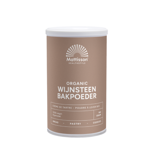 Mattisson Wijnsteen bakpoeder (bio) 180 gram
Mattisson Wijnsteen bakpoeder (bio) 180 gram