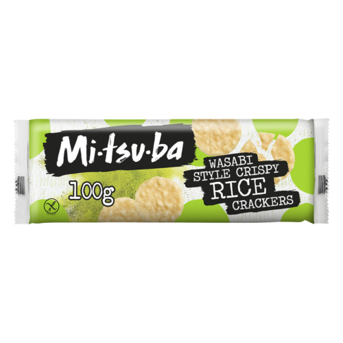 Mitsuba Wasabi crispy rice crackers 100 gram verpakking
