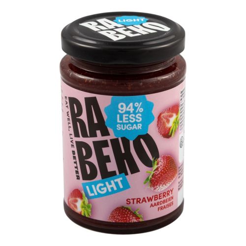 Rabeko aardbeien jam light 230 gram glazen potje Rabeko aardbeien jam light 230 gram glazen potje
