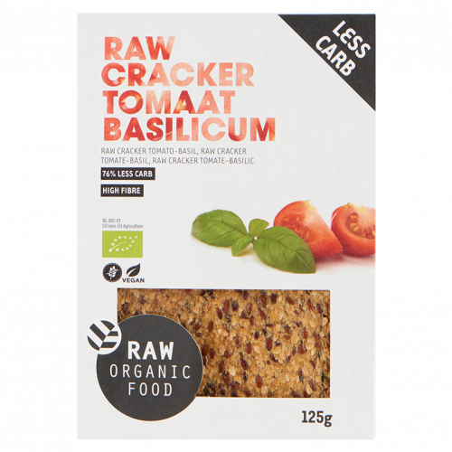 Raw Organic Food Cracker Tomaat & Basilicum Raw Bio