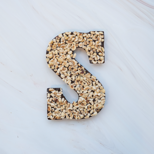 Chocoladeletter s puur/hazelnoot los