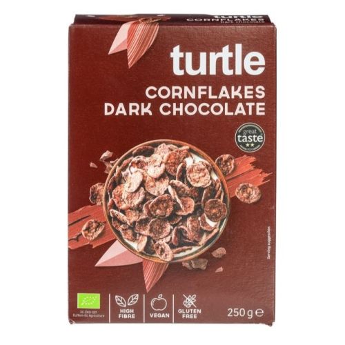 Turtle Cornflakes dark chocolate (bio) 250 gram