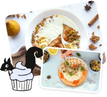 Illustrative image, which contains a squirrel with a cake