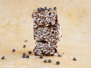 Chocolade-tahin crispy repen