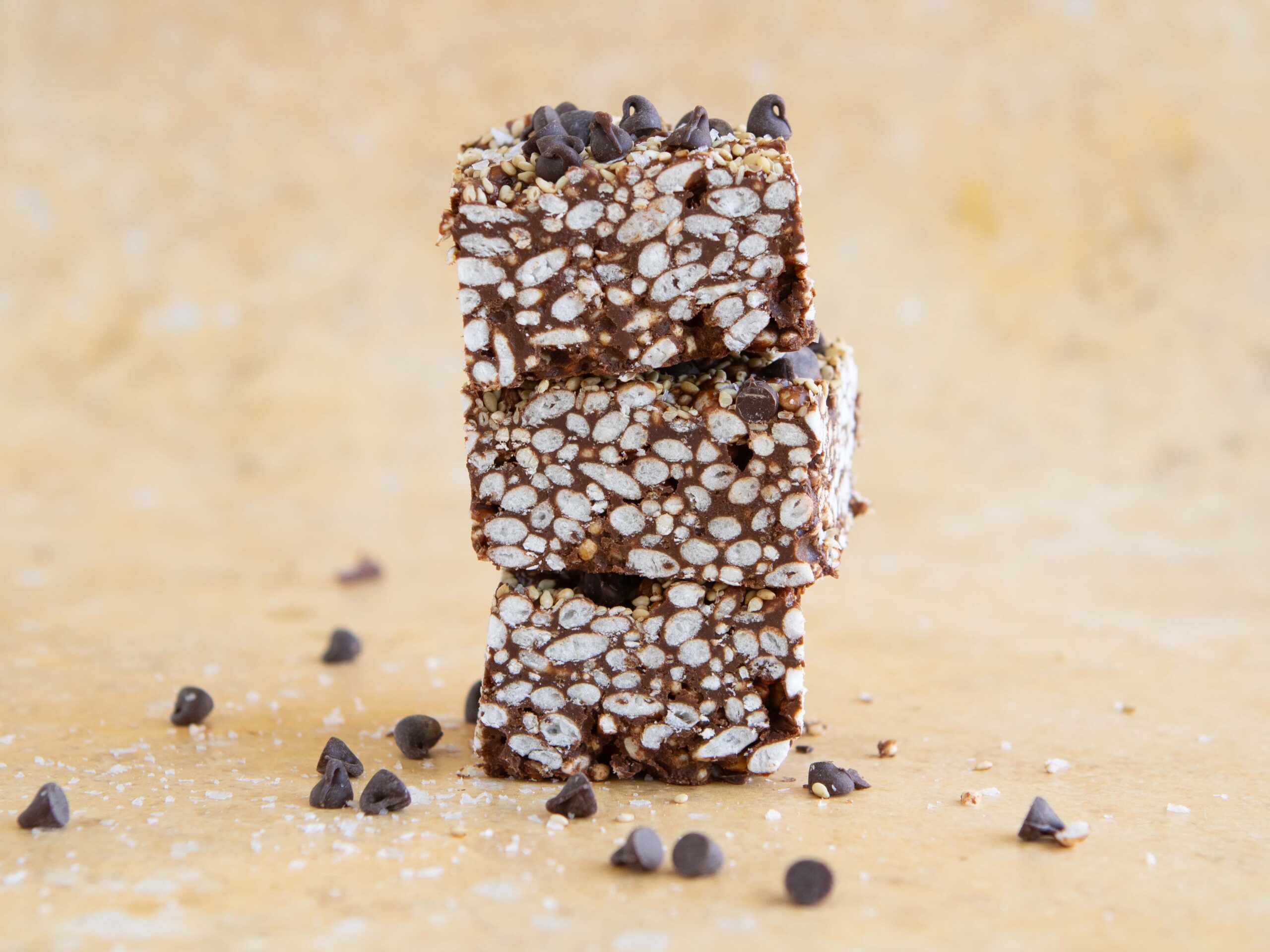 Chocolade-tahin crispy repen